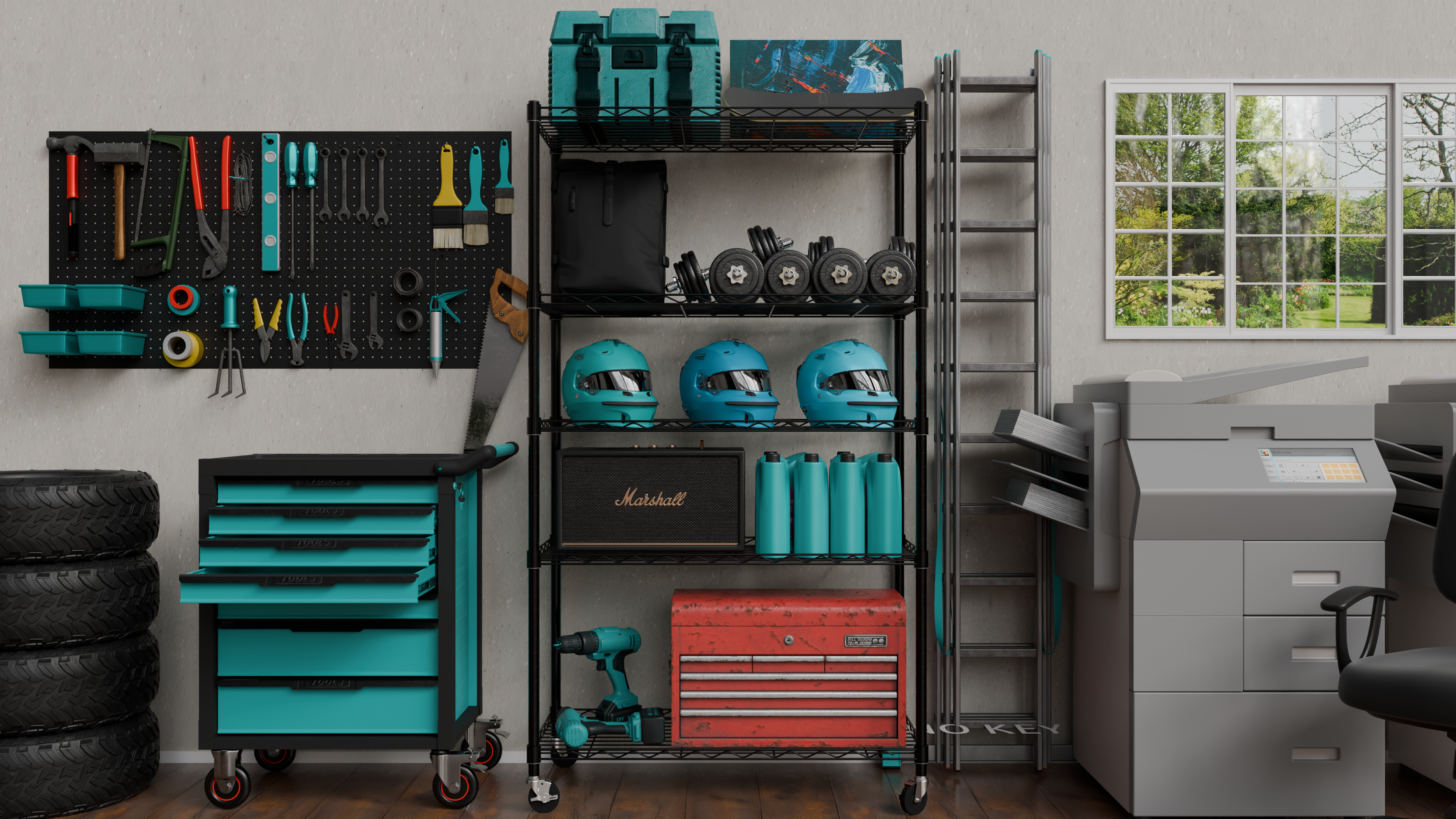 Tune Home 5-Tier Storage Rack with Wheels - Tune home