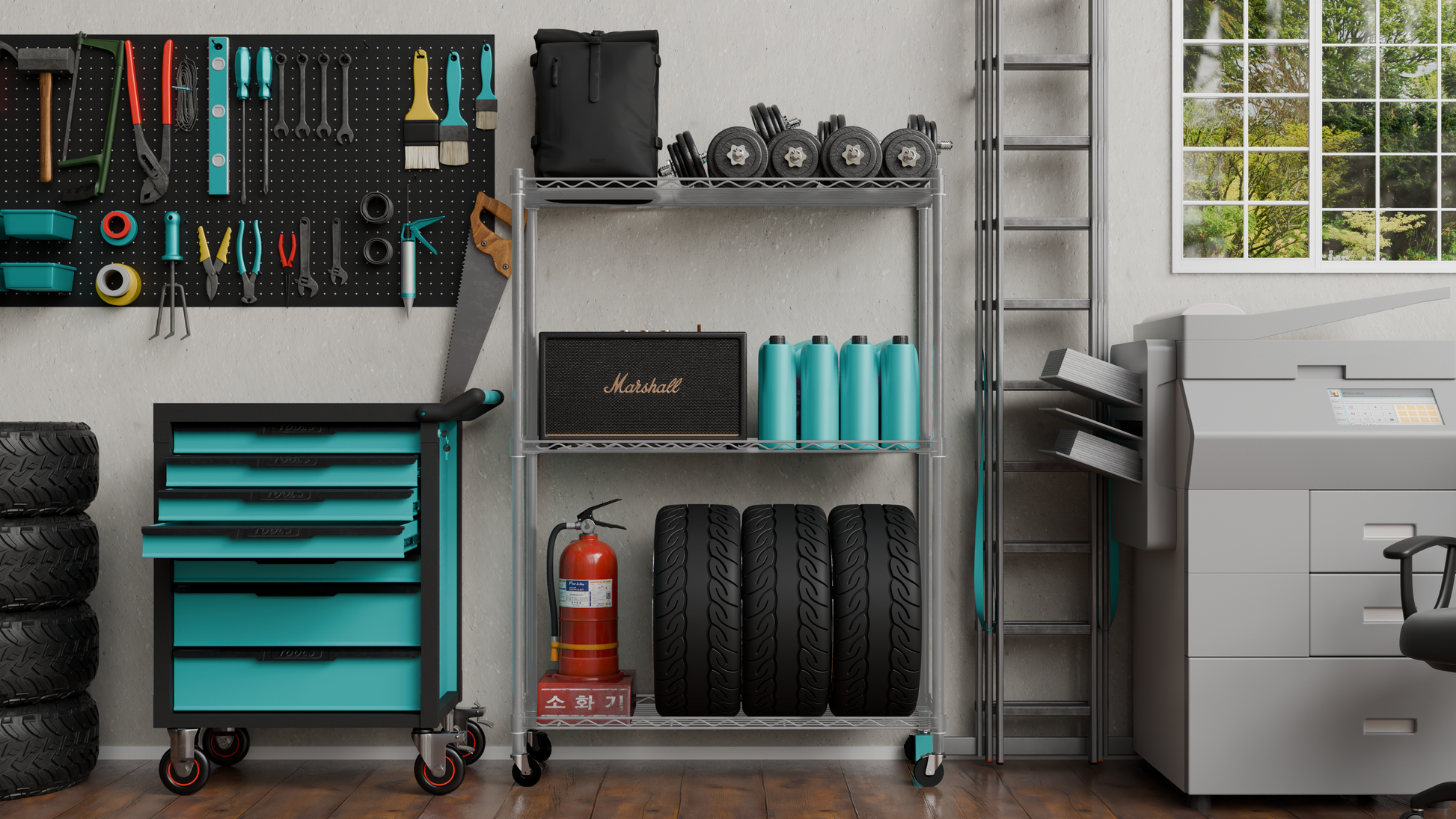 Tune Home 3 Tier Metal Wire Storage Rack with Wheels - Tune home