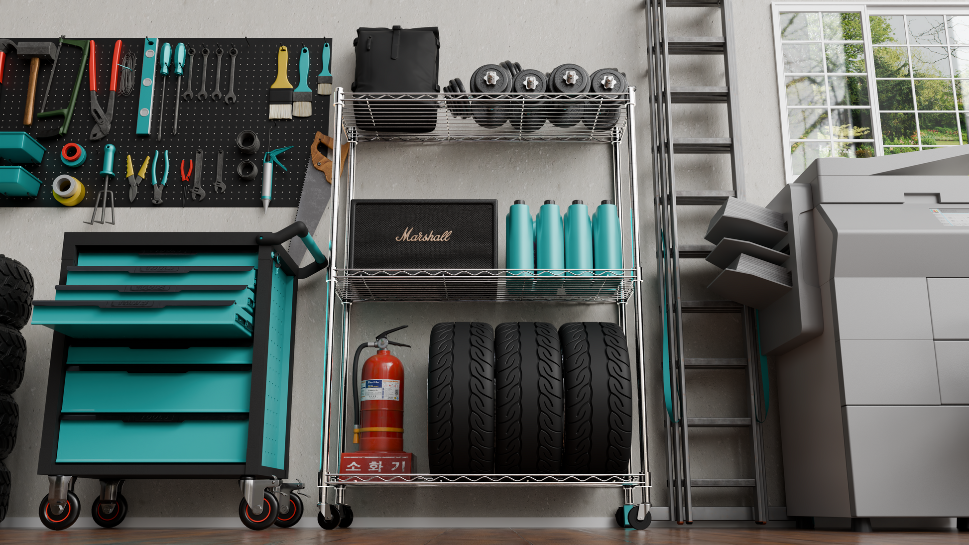 Tune Home 3 Tier Metal Wire Storage Rack with Wheels - Tune home