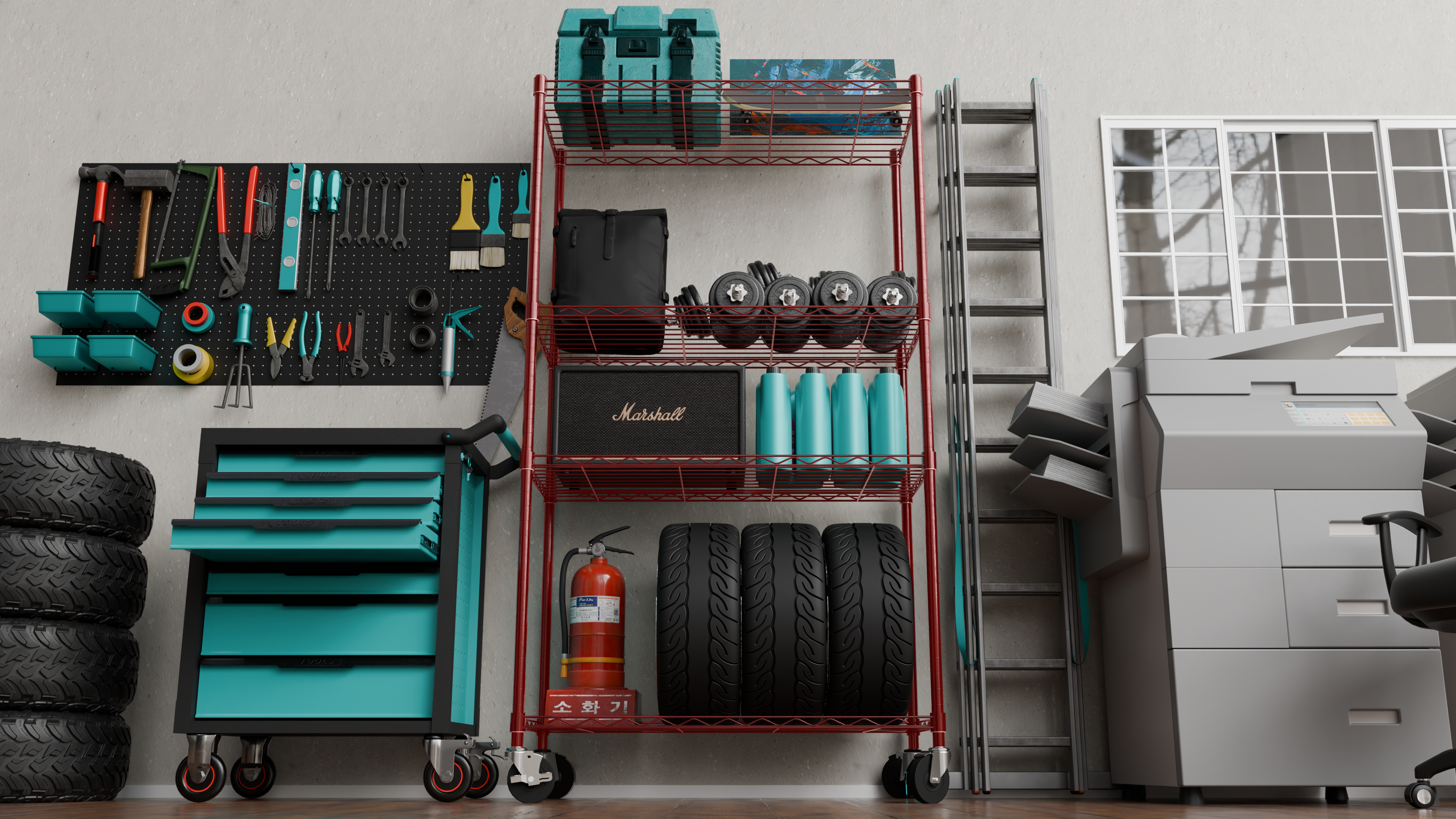 4 Tier Metal Wire Storage Rack with Wheels