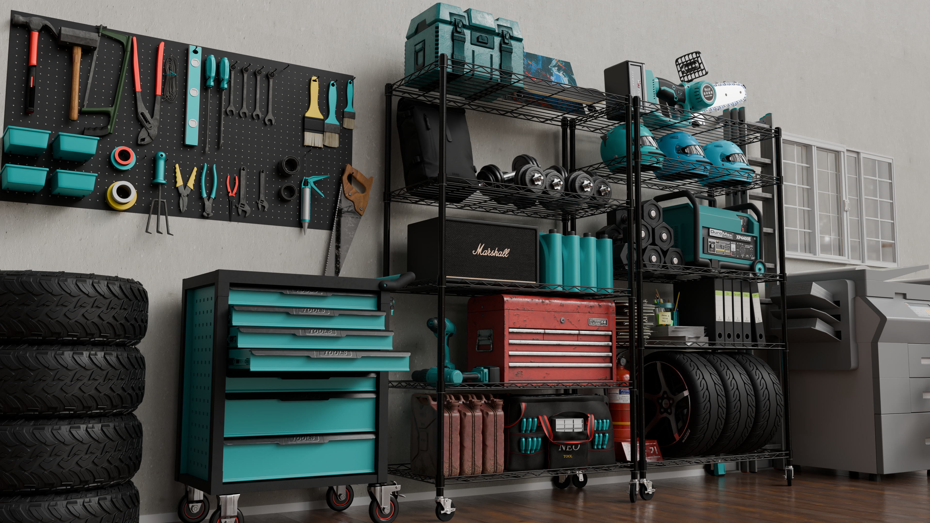 5-Tier Storage Rack with Wheels