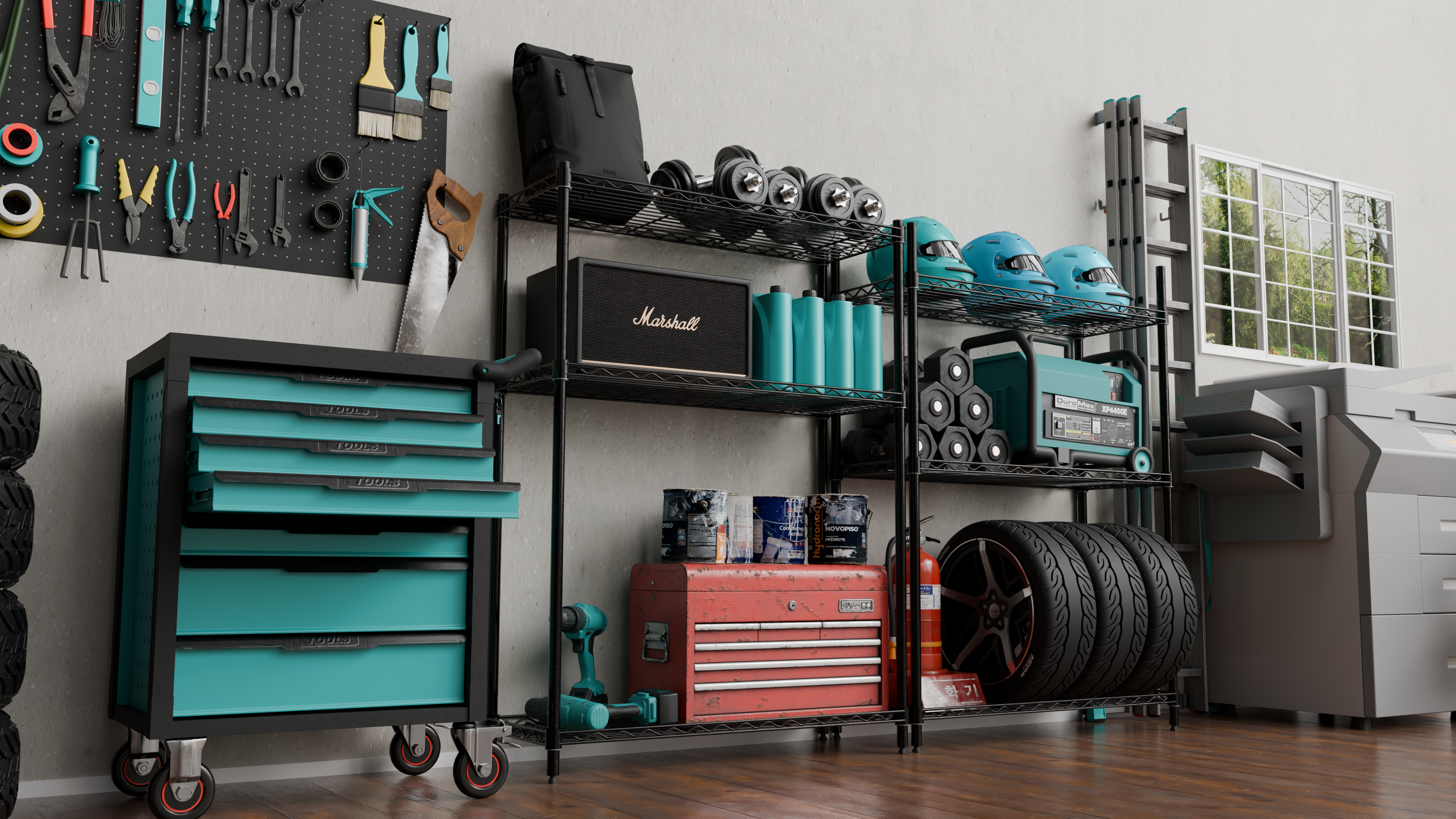 3 Tier Height Adjustable Metal Wire Storage Rack